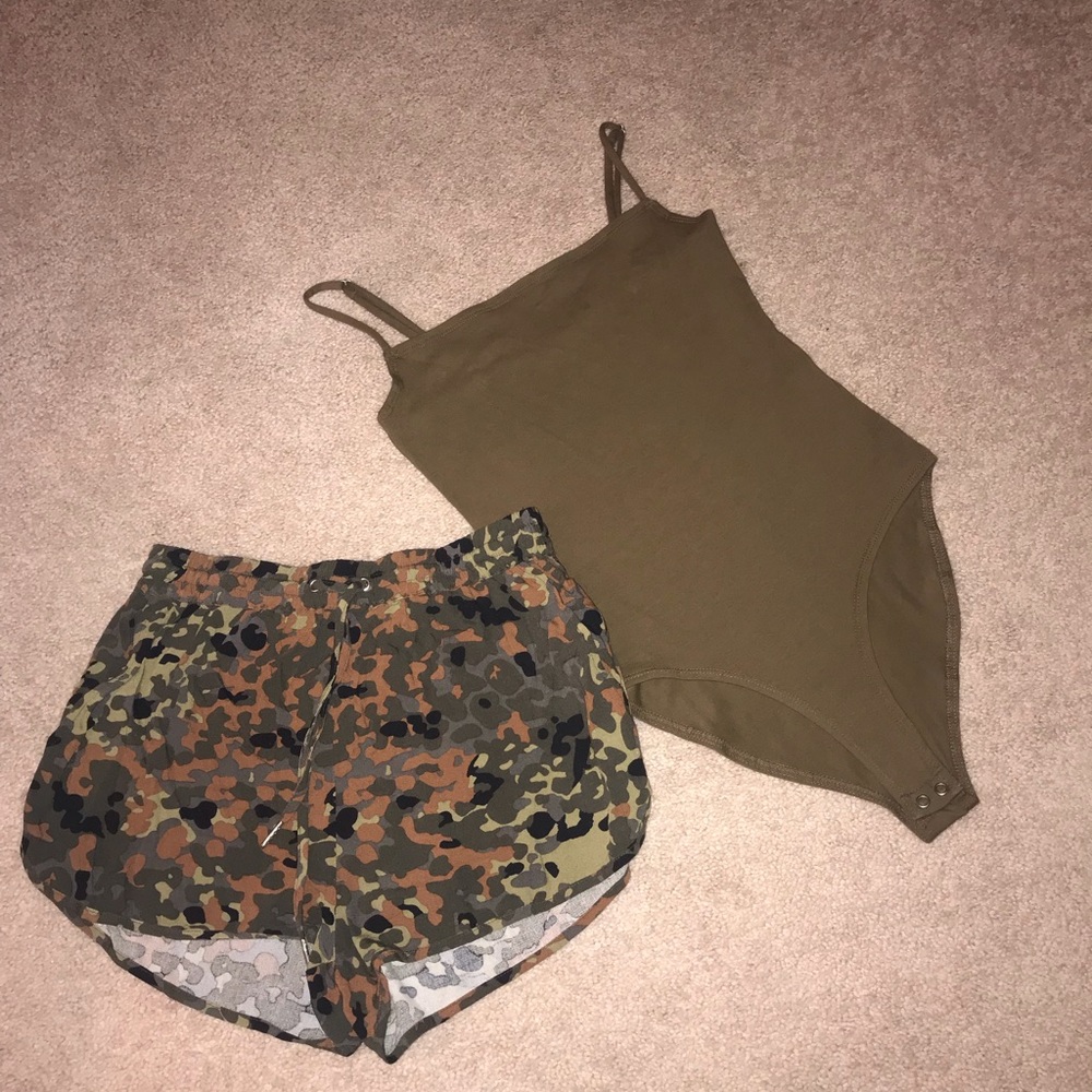 Women’s Tank Top Bodysuit & Drawstring Shorts
